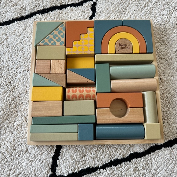 Other - Jumini Wooden Building Blocks Set + wooden alphabet puzzle by hape